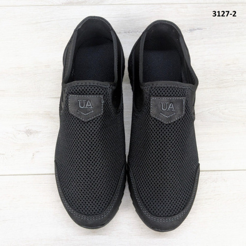 Кросівки мокасини чоловічі чорна сітка Dago Style 3127-2
