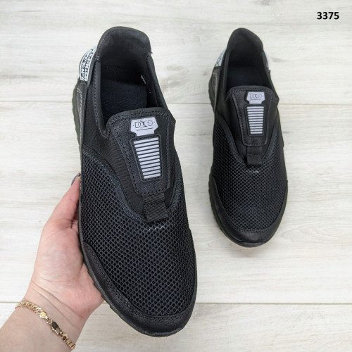 Кроссовки мужские черные сетка Dago Style 3375