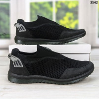 Кросівки чоловічі мокасини літні сітка чорні Dago Style 3542