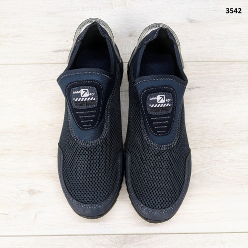 Кросівки чоловічі мокасини літні сітка сині Dago Style 3542