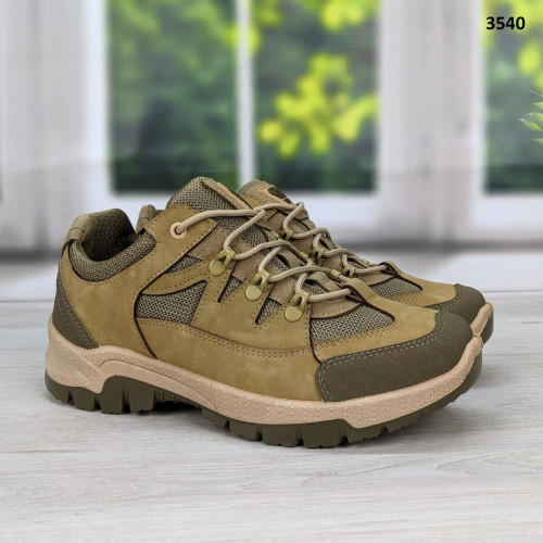 Кросівки чоловічі екошкіра із сіткою пісочного кольору Dago Style 3540