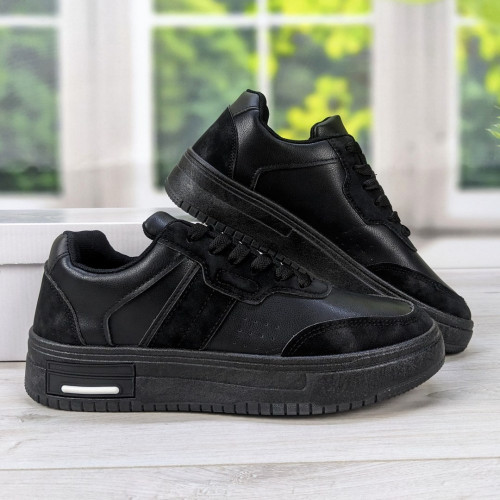 Кроссовки кеды мужские черные демисезонные Swin-shoes 3633