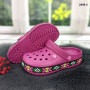 Сабо крокси жіночі малинові з візерунком вишиванка Dago Style 2494_2