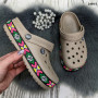 Сабо крокси жіночі кавові з яскравим візерунком вишиванка Dago Style 2494_2
