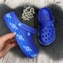 Сабо крокси жіночі сині з візерунком вишиванка Dago Style 2494