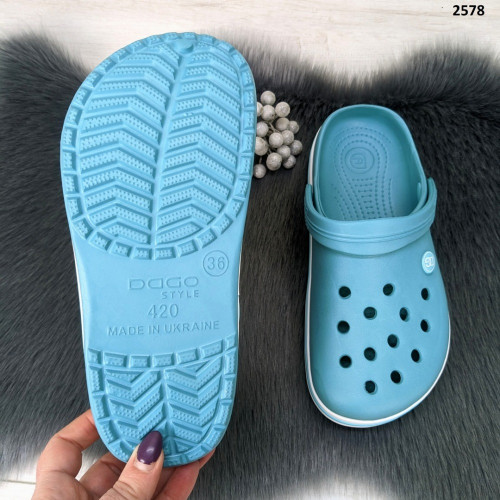 Сабо крокси жіночі кольору морська хвиля Dago Style 2578