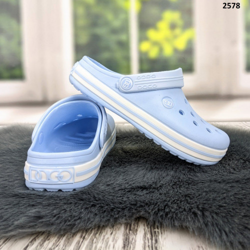 Сабо кроксы женские светло-голубые Dago Style 2578