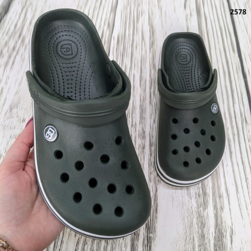 Сабо крокси жіночі піна кольору хакі Dago Style 2578
