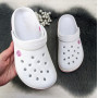 Сабо крокси жіночі білі з малиновою смужкою Dago Style 2578