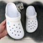 Сабо крокси жіночі білі з бірюзовою смужкою Dago Style 2578
