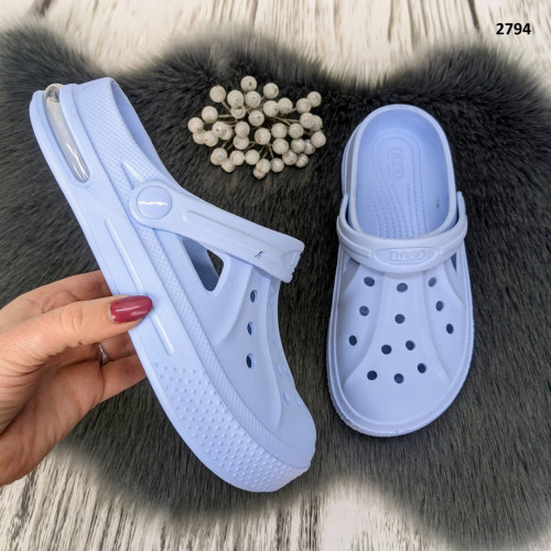 Сабо крокси жіночі світло-блакитні на балоні Dago Style 2794