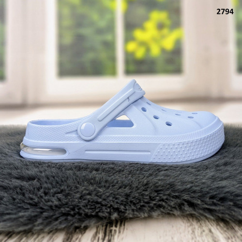 Сабо крокси жіночі світло-блакитні на балоні Dago Style 2794