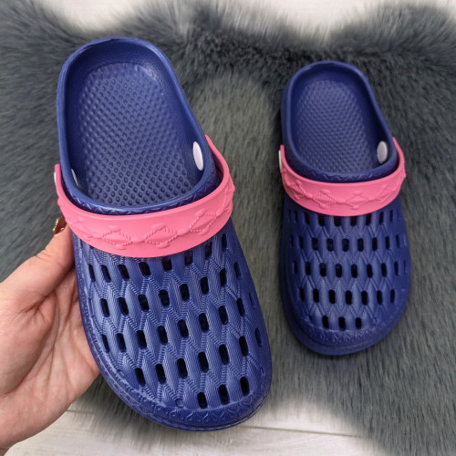 Сабо крокси жіночі Gipanis DS 62 піна сині з рожевою шлейкою 4075