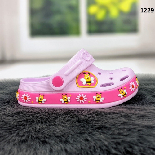 Крокси сабо дитячі для дівчинки бузкові Dago Style 1229
