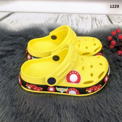 Крокси сабо дитячі для хлопчика жовті з машинкою Dago Style 1229
