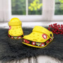 Кроксы сабо детские для мальчика желтые с машинкой Dago Style 1229