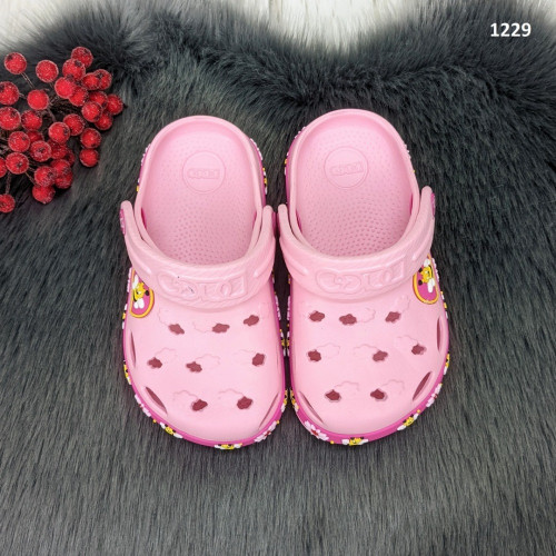 Крокси сабо дитячі для дівчинки рожеві Dago Style 1229