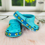 Крокси сабо дитячі для дівчинки бірюзові з бджілками Dago Style 1229
