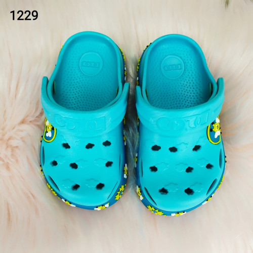 Крокси сабо дитячі для дівчинки бірюзові з бджілками Dago Style 1229