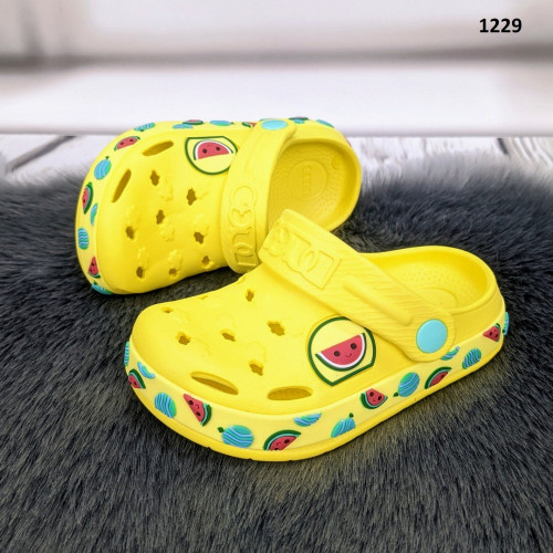 Крокси сабо дитячі для дівчинки жовті Dago Style 1229