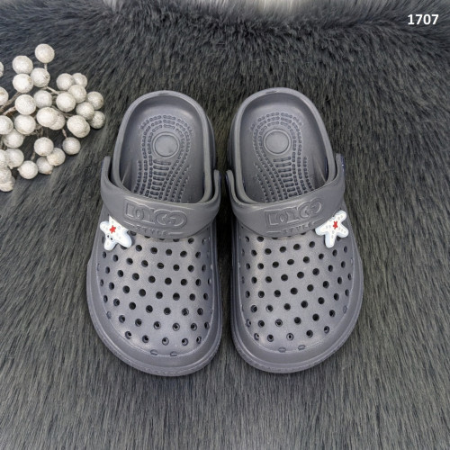 Крокси сабо дитячі для хлопчика темно-сірі з балоном Dago Style 1707
