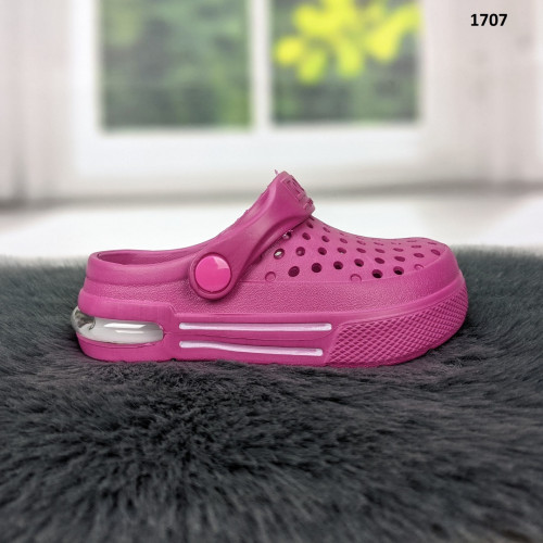 Крокси сабо дитячі для дівчинки малинові з балоном Dago Style 1707