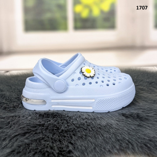 Крокси сабо дитячі для дівчинки блакитні з балоном Dago Style 1707