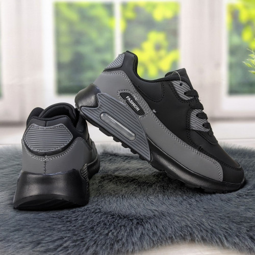 Кросівки жіночі чорні з сірим демісезонні FDEK 4372