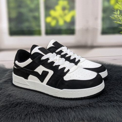 Кроссовки кеды женские белые с черным Swin-shoes 4424