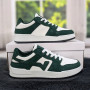 Кросівки кеди жіночі білі з темно-зеленим Swin-shoes 4424