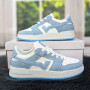 Кроссовки кеды женские белые с голубым Swin-shoes 4424