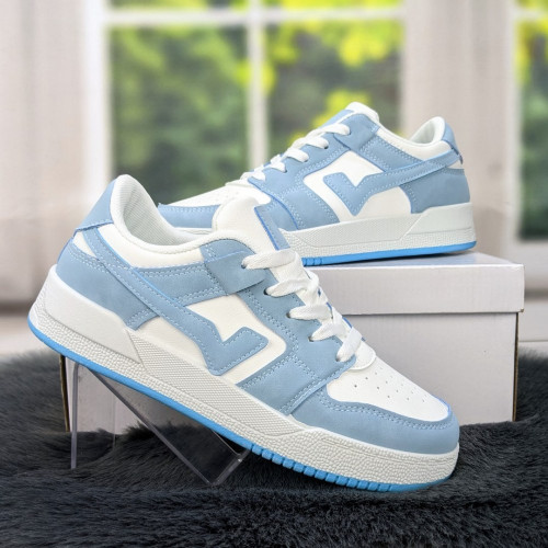 Кроссовки кеды женские белые с голубым Swin-shoes 4424