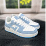 Кроссовки кеды женские белые с голубым Swin-shoes 4424