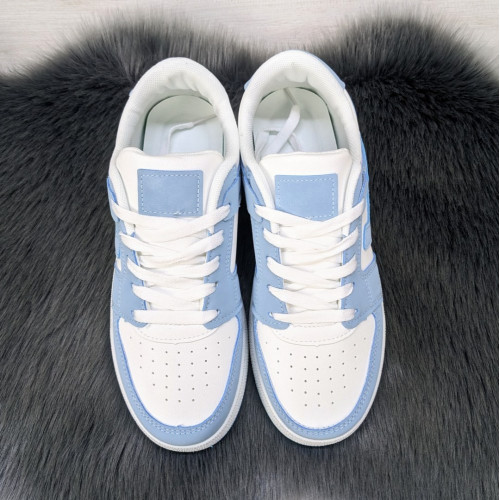 Кроссовки кеды женские белые с голубым Swin-shoes 4424