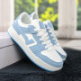 Кроссовки кеды женские белые с голубым Swin-shoes 4424