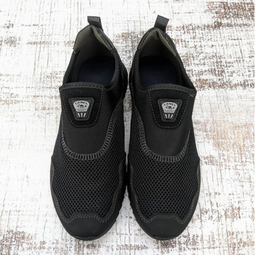 Кроссовки мокасины мужские сетка черные Dago Style 3119-3