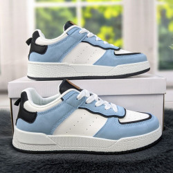 Кросівки кеди жіночі білі з блакитним Swin-shoes 4218