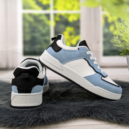Кросівки кеди жіночі білі з блакитним Swin-shoes 4218