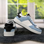 Кросівки кеди жіночі білі з блакитним Swin-shoes 4218