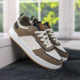 Кросівки кеди жіночі білі з коричневим Swin-shoes 4218