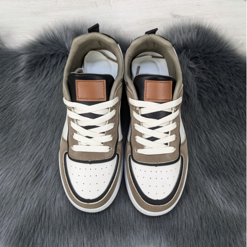 Кросівки кеди жіночі білі з коричневим Swin-shoes 4218