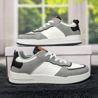 Кроссовки кеды женские белые с серым Swin-shoes 4218
