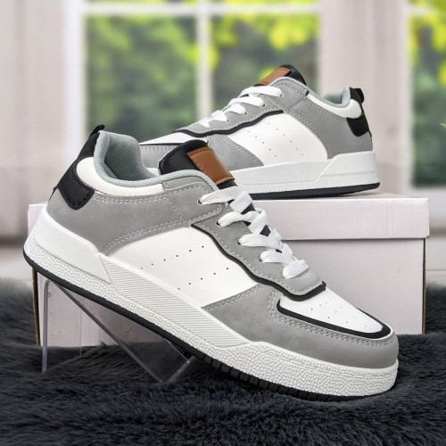 Кросівки кеди жіночі білі з сірим Swin-shoes 4218
