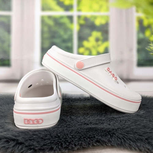 Сабо крокси жіночі піна білі з рожевим Dago Style 4363