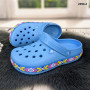 Сабо крокси жіночі блакитні з візерунком вишиванка Dago Style 2494_2