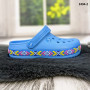 Сабо крокси жіночі блакитні з візерунком вишиванка Dago Style 2494_2
