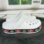 Сабо крокси жіночі білі з яскравим візерунком вишиванка Dago Style 2494_2
