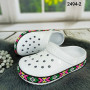 Сабо крокси жіночі білі з яскравим візерунком вишиванка Dago Style 2494_2