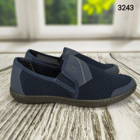 Мокасини тапочки чоловічі сітка сині Dago Style 3243