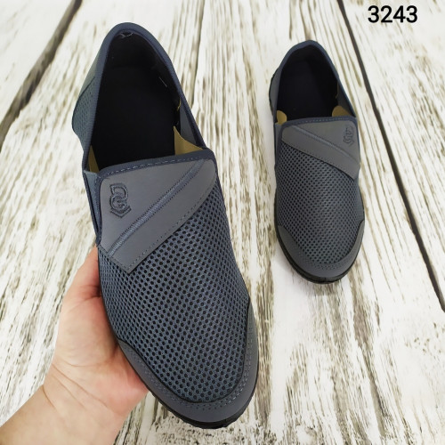 Мокасини тапочки чоловічі сітка сірі Dago Style 3243